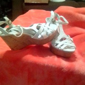 White wedge shoes